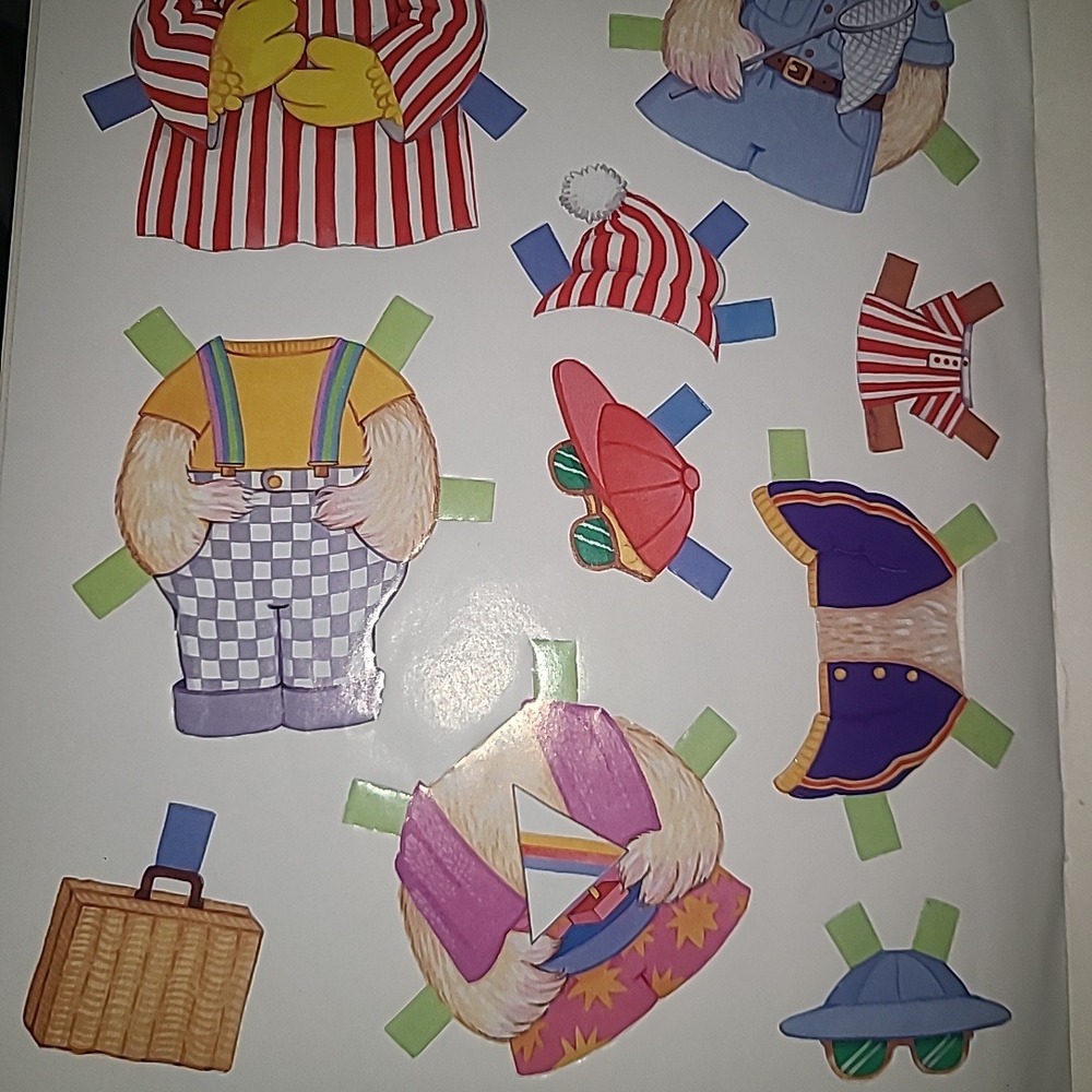 1985 Sesame Street Follow That Bird Paper Dolls Golden Book‎ Uncut Big Bird - Picture 6 of 6